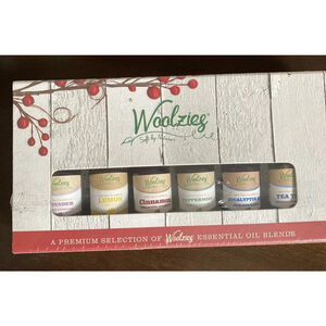 Woolzies Essential Oils 6 Piece Set Lemon Cinnamon Lavender Tea Tree Mint Eucal